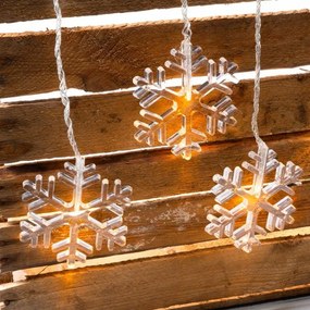 NEXOS Fényfüggöny hópehely 8 LED meleg fehér