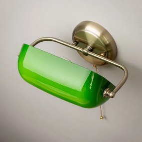 Brilagi - BANK OFFICE fali lámpa 1xE27/60W/230V sárgaréz/zöld