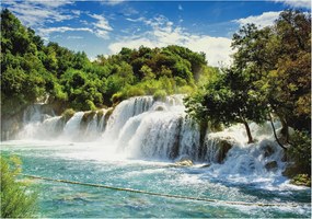 Fotótapéta Fali tapéta a nappaliba Lenyűgöző vízesés 208x146 Ragasztó