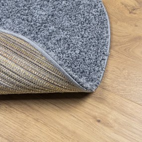 PAMPLONA kék magas szálú bolyhos modern szőnyeg Ø 80 cm