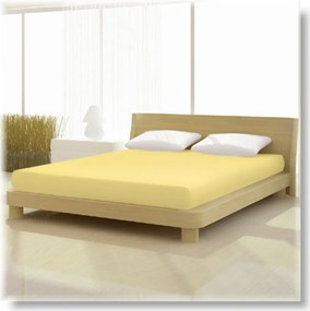 Pamut-elastan classic krém sárga színű gumis lepedő 120cm 200-220 cm-es alacsony matracra