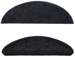 15 db fekete lépcsőszőnyeg 56 x 17 x 3 cm
