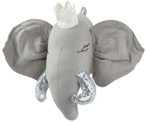 Szürke plüss elefánt fali dekoráció 39 x 33 cm TANTOR Beliani