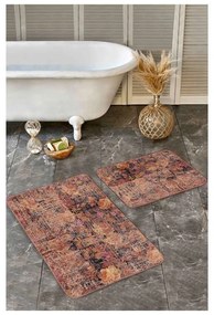 Barna bársony fürdőszobai kilépő szett 2 db-os 60x100 cm – Mila Home