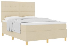 Box Spring Ágy Matraccal Krém 140x200 cm Szövet