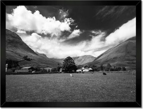 Poszterek keretben 40x30 Bárányok a réten Hegyek