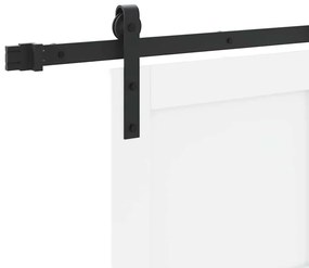 Csúszó Ajtó Fehér és fekete 83 x 202 cm Tömör fenyő és acél