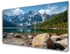 Üvegfotó Mountain Lake Landscape 100x50 cm