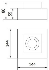 Lámpa Mennyezeti lámpatest ASTER, AC220-240V, 50/60 HZ, GU10, MAX.20W, IP20, alumínium, egy, fehér