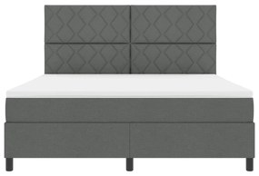 rugós ágy matraccal és LED világítással - sötétszürke, 180 x 200 cm szövet