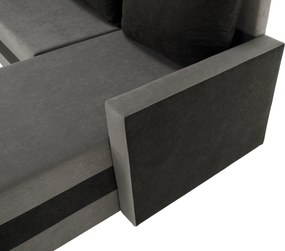 Univerzális ülőgarnitúra, szürke/fekete, PAULITA U