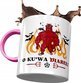 Bögre Rózsaszín Vicces Ku*wa Ördög Nyomtatott Fotóval