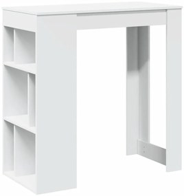 fehér szerelt fa tárolórekeszes bárasztal 102 x 50 x 103,5 cm