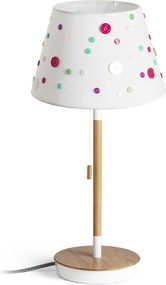 RENDL KEITH/DELISA stolní s USB bílá knoflíky/buk 230V LED E27 11W