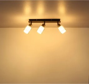 Globo 54456-3 Mennyezeti lámpa, matt fekete fém, krómozott/fehér üveg, HxSzxM: 410x80x186 mm, 3xE14 25W 230V izzók nélkül