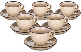 Banquet Palas 6 csésze és csészealj szett 90 ml, krémes