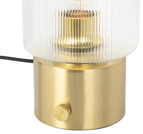Art Deco asztali lámpa arany színben üveggel - Laura