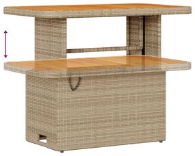 10 darabos kert kanapé szett párnákkal Bézs poly rattan akácia, 2 személyes kert kanapé párnákkal Bézs poly rattan, 3 darabos kert étkező szett párnákkal Bézs poly rattan akácia