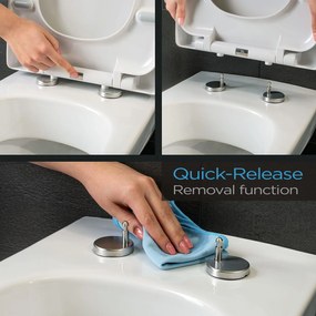 Blumfeldt Lamera, WC-ülőke, négyzet alakú, automatikus lecsukódás, antibakteriális, fehér