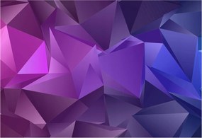 Divatos 3D Fali Tapéta Lila háromszögek 152x104 Ragasztóval