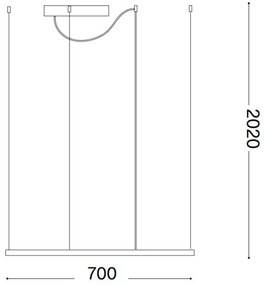 Ideal Lux - ORACLE SLIM LED zsinóros csillár / 44 W / 230 V / 3000 K / 70x70 cm / fehér