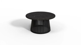 Abel dohányzóasztal 90cm márvány sötét – modern kerek dohányzóasztal nappaliba