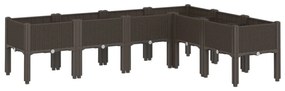 vidaXL barna PP rácsos kerti ültetőláda 160 x 120 x 42 cm