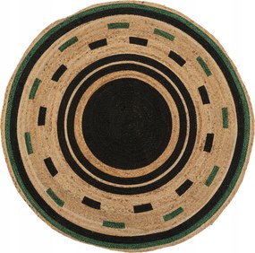 Kerek szőnyeg 120cm juta Malakite divatos dekoratív natúr nappali