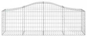 vidaXL 7 db íves horganyzott vas gabion kosár 200x50x60/80 cm