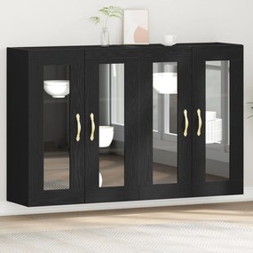 Fali Szekrények 2 db Fekete Tölgy 69,5x34x90 cm Mérnöki Fa