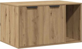 vidaXL kézműves tölgy színű szerelt fa macskaalomdoboz 80 x 50 x 45 cm