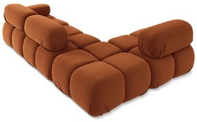 Narancssárga bársony moduláris sarokkanapé (bal oldali) Lokua – Makamii