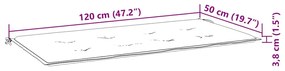 fekete oxford szövet kerti padpárna 120x50x4 cm