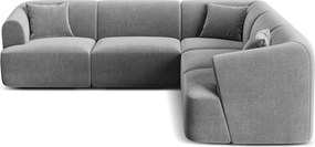 Világosszürke bársony sarokkanapé Campi – Cosmopolitan Design