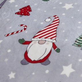 Szürke kétszemélyes-hosszabbított mikroplüss ágyneműhuzat 230x220 cm Festive Gnomes – Catherine Lansfield