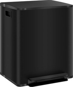 HOMCOM 2 x 25 L Pedálos Szemetes, Puha-záras Fedéllel és Pedálos Hulladék Leválasztó Rendszerrel, 47.7 x 37.5 x 56 cm | Aosom