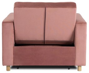 Ágyazható Fotel Rózsaszín Bársony Kárpittal. SOLOR