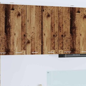 Függő szekrény Riga Régi fa és fehér 30 x 31 x 80 cm Faanyag