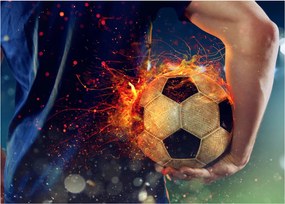 Kép - Futball-labda a tűzben (üvegen) (70x50 cm)
