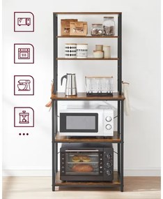 Polcos állvány MARGE barna/fekete