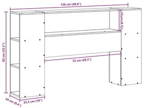 tömör fenyőfa fejtámla tárolóval 120 cm