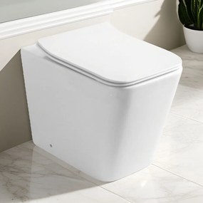 Eros ES QUADRO padlón álló WC - ülőkével komplett - perem nélküli öblítés - alsó / hátsó kifolyású