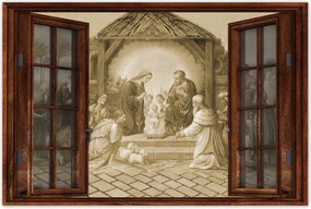 Poszter 60x40 Szépia színű jászol