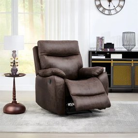 Relax fotel vezeték nélküli elektromos vezérléssel, barna vintage szövettel. TV-4094 BR3