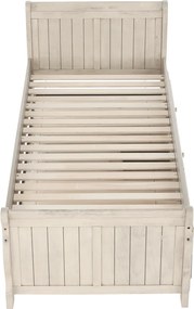 Ágy pótággyal, antik fehér, 90x200, ANTIKO