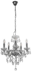 ITALUX L-90690-5CLE WHIZ Klasszikus Csillár Króm, Átlátszó E14 IP20