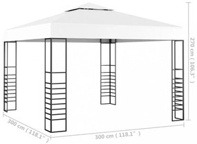fehér kerti pavilon 3 x 3 m