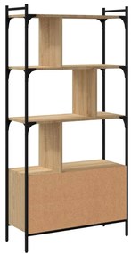 sonoma tölgy szerelt fa könyvespolc ajtókkal 76,5x30x154,5 cm