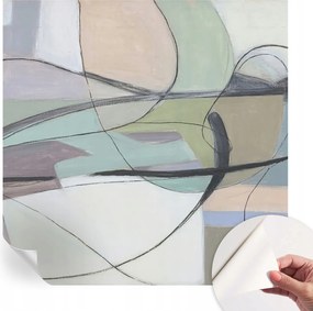 Modern öntapadós fotótapéta Falra Vonalak pasztell 250x250 cm