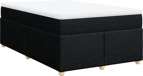 vidaXL fekete szövet rugós ágy matraccal 120 x 200 cm